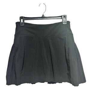 Athleta Womens Elastic Waist Zipped Pocket Athletic Skort Black XS Pleated Mini